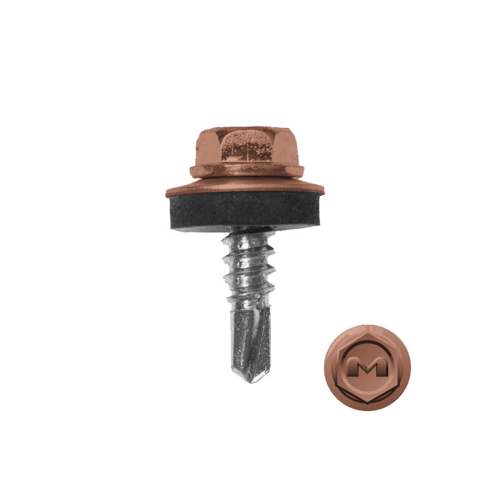 Саморез по металлу Daxmer 5,5х19 (250шт) сверло №3 RAL 3012