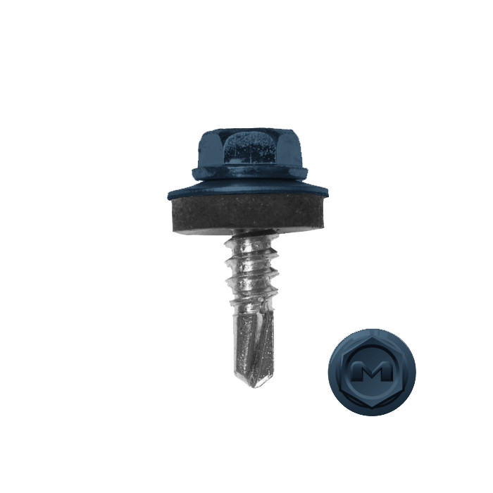 Саморез по металлу Daxmer 5,5х19 (250шт) сверло №3 RAL 5001