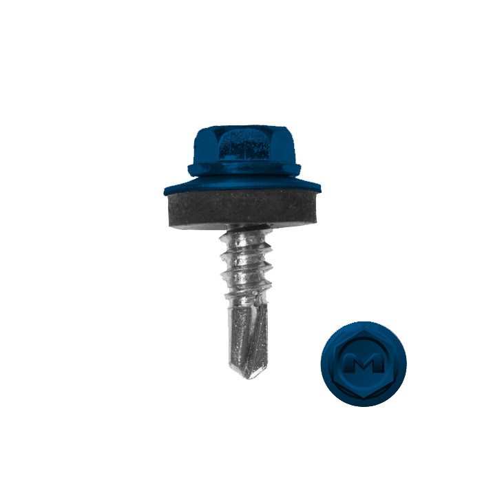 Саморез по металлу Daxmer 5,5х19 (250шт) сверло №3 RAL 5005