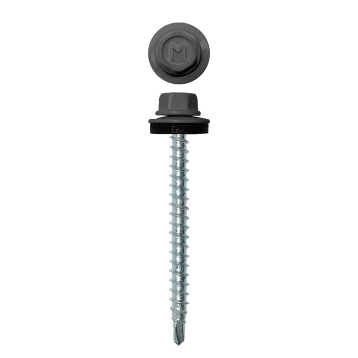 Саморез кровельный Daxmer 4,8х50 RAL 7005 (150) сверло №1