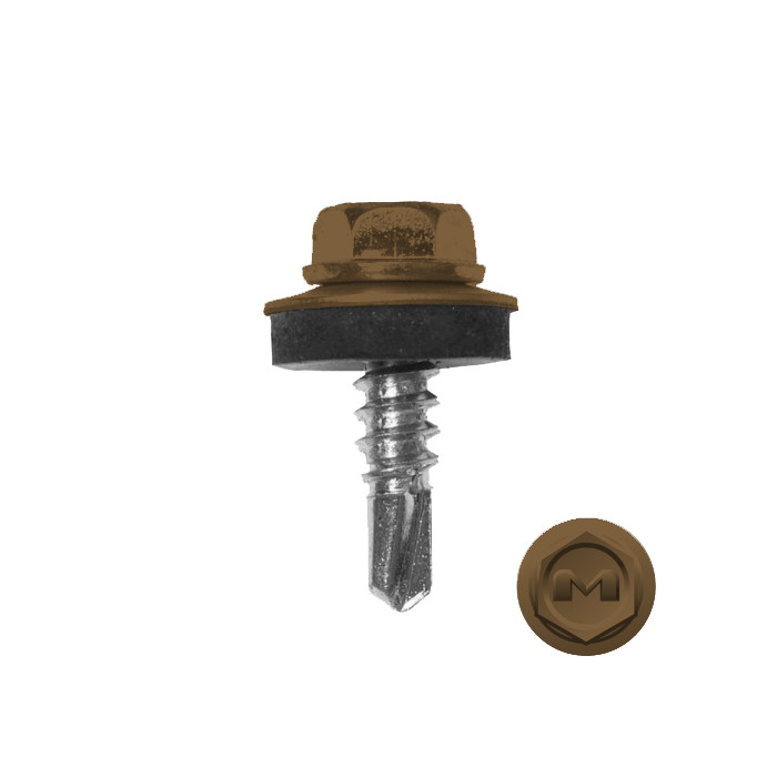 Саморез по металлу Daxmer 5,5х19 (250шт) сверло №3 RAL 8000