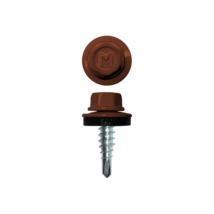 Саморез по металлу Daxmer 4,8х19 (250шт) сверло №2 RAL 8004