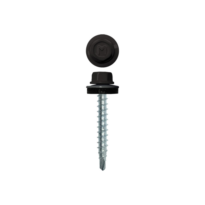 Саморез кровельный Daxmer 4,8х35 RAL 8019 (250) сверло №1