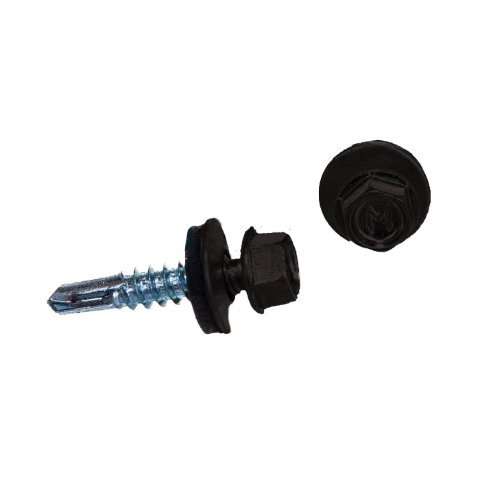 Саморез по металлу Daxmer 5,5х25 RAL 8019 (250) сверло №3